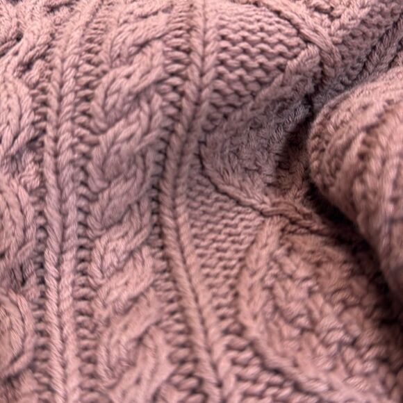 LL Bean Signature Cotton mauve Fisherman Tunic Sweater - Picture 7 of 8